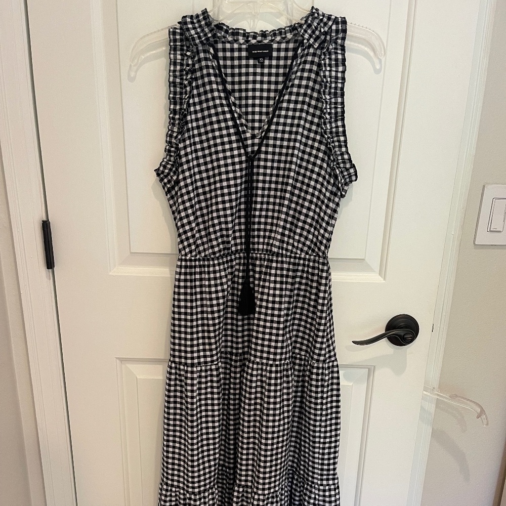 Tiered gingham midi dress by Who What Wear-Size XS